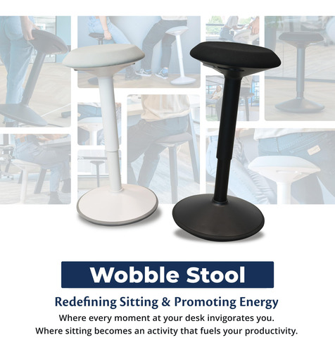 Taburete De Escritorio Ajustable 40 A 61 Cm Negro Ergonómico