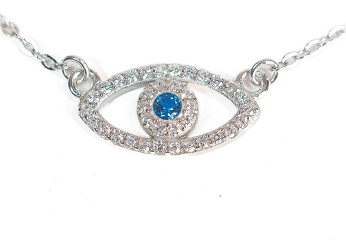 Collar De Ojo De La Suerte En Plata 925 Con Baño Oro