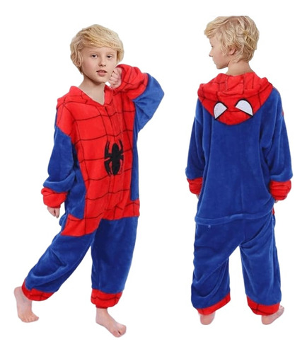 Pijama Infantil De Peluche De Una Pieza De Spiderman