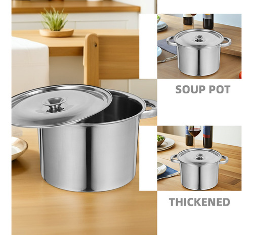 Olla De Acero Inoxidable Con Tapa Y Asas De Alta Resistencia