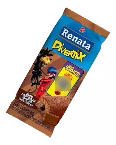 Bolo Chocolate Recheio Chocolate Renata Divertix Pacote 40g