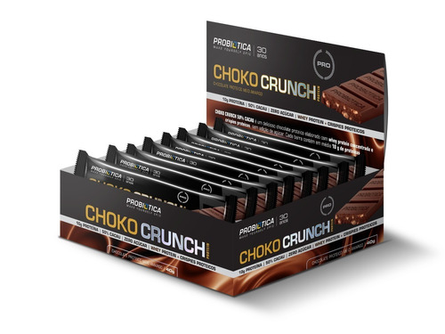 Choco Crunch Protein 40g 12un Choco Meio Amargo Probiótica 