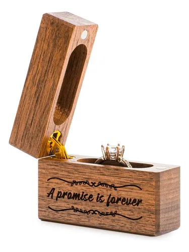 Wislist Caja De Madera Para Anillo De Compromiso, Pequena Fu