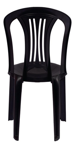 Silla Plástico Mor Reforzada Pvc Sin Posabrazos Jardin X2 Color Negro Lisa