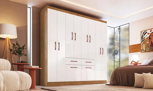 comprar Ropero Armario Placard 8 Puertas 2 Cajones Nogal-expansionuy