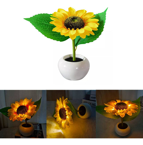 Lámpara De Mesa Decorativa Con Forma De Flor Nocturna Con Fo
