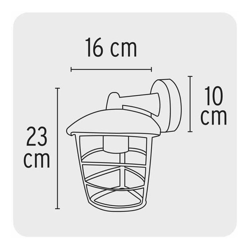 Imagen 2 de 2 de Arbotante Farol Soportado Lámpara No Incluida Volteck 45093