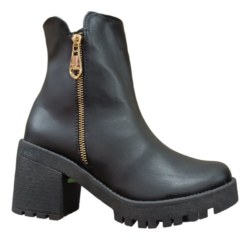 Bota Botin Tacon Plataforma Mujer Casual Negro Moda Oferta