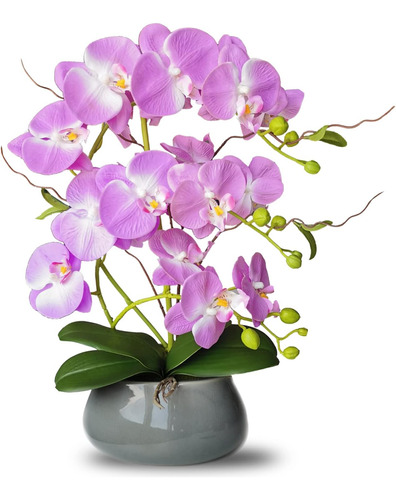 Ihealthcomfort Flores Artificiales De Orquídea Morada Sintét