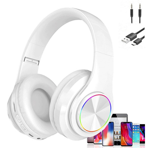 Essguo Auriculares Bluetooth Niños, Coloridos Luces Led Con