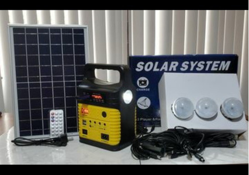 Kit Solar 10 W. Con Mp3 & Radio. Linterna, Conectores Usb