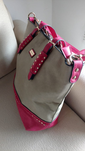 Cartera Beige Y Fucsia Basement