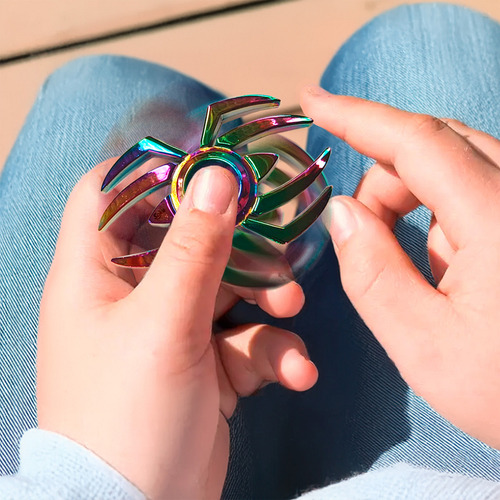 Fidget Spinner Araña Grande Tornasol Metal 100% Calidad Color 1