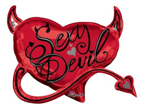 Balões 60cm Coração Vermelho Sexy Devil - 2 Unidades Top!