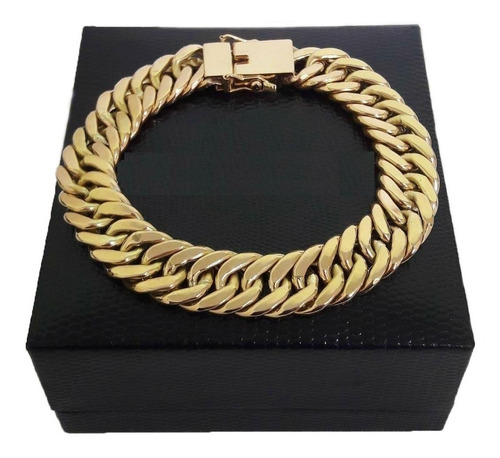 Pulseira Elos Duplos 60 Gramas 10mm Ouro 18k 750 Maciço