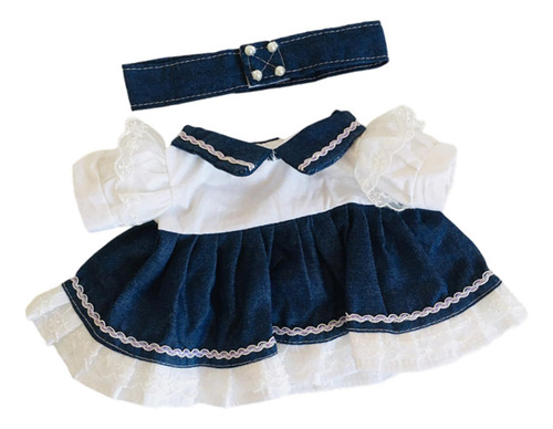 Conjunto De Vestido De Mezclilla Elegante Para Muñecas Con