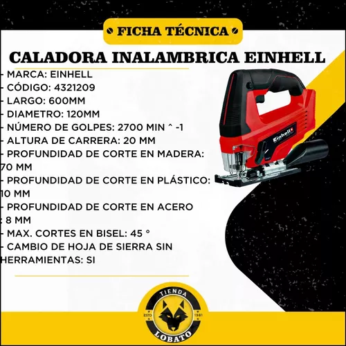 Sierra Caladora Inalámbrica Einhell 18V TC-JS 18 Li