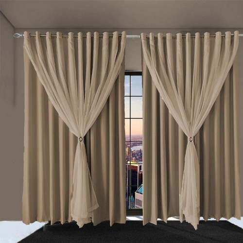Cortina P/quarto Ana 3,20 X 4,30 Blackout/blecaute Bege