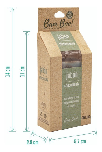 Imagen 9 de 9 de Jabón Artesanal Natural Chocomenta 100 G Bam Boo! Lifestyle