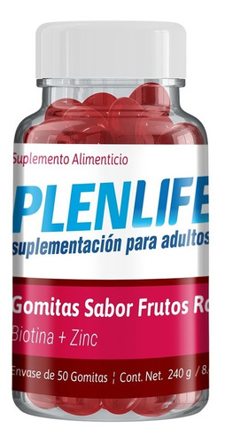 Plenlife Gomitas Biotina 50 Pzs. Plenlife Sabor Frutos rojos