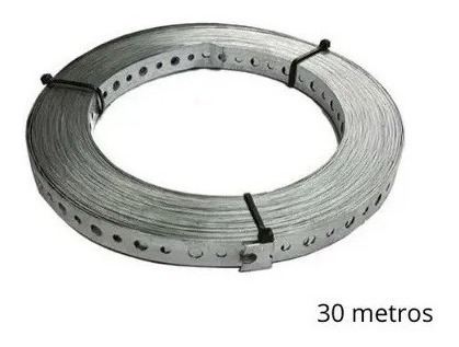 Imagen 3 de 8 de Cinta Metalica Fleje Perforado Galvanizado Grampa 30 Metros