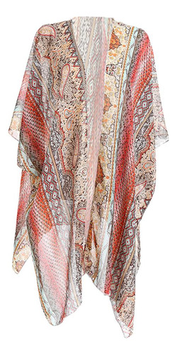 Moda Mujer Playa Chiffon Cubrir Suelto Kimono Blusa Camisa