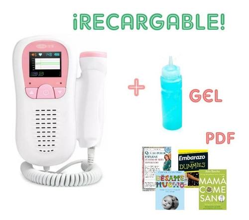 Imagen 2 de 10 de D0ppler Fe-tal Recargable Gráfico A Colores + Gel.