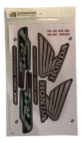 Kit Adesivo Faixa Fan 150 2012 Esdi Vermelha Metalico - 1043