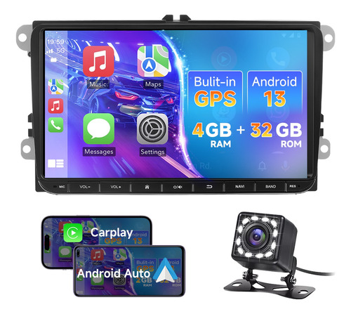 Autostereo Carplay Android 12 4+32g Wifi Gps Vw Vento Jetta