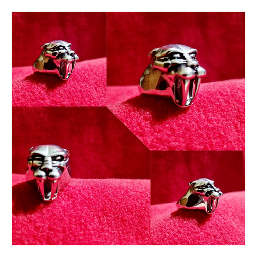 Anillo Acero Quirúrgico Tigre Colmillos 