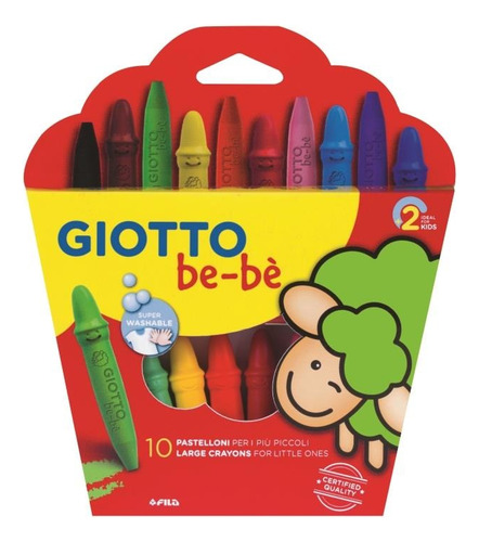 Crayones Giotto Bebe No Toxicos X 10 Colores
