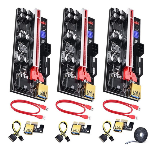 Adaptador Pcie 1x 16x Gpu Mining Rig Extensor Pcie Alim...