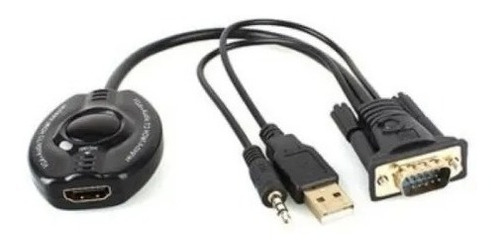 Convertidor Vga(3.5mm)usb(m)/a Hdmi(h) Brobotix 1080p Neg /v