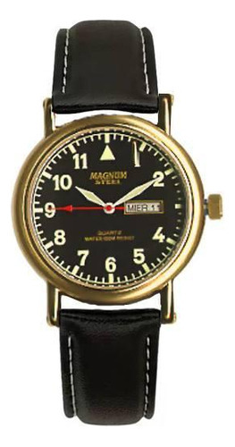 Relógio Magnum Masculino Ref: Ma20474u Clássico Dourado