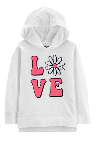 Buzo Hoodie Carters Niña Blanco Talla 7t