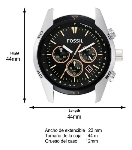 Imagen 5 de 10 de Reloj Caballero Fossil Ch2891 Color Café De Piel