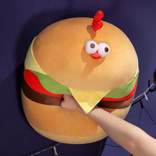 Juguete De Peluche De Pollo Y Hamburguesa, Comida