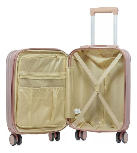 Valija Carry On 20 Abs Amayra 01 Color Oro Rosa Lisa 67.8001