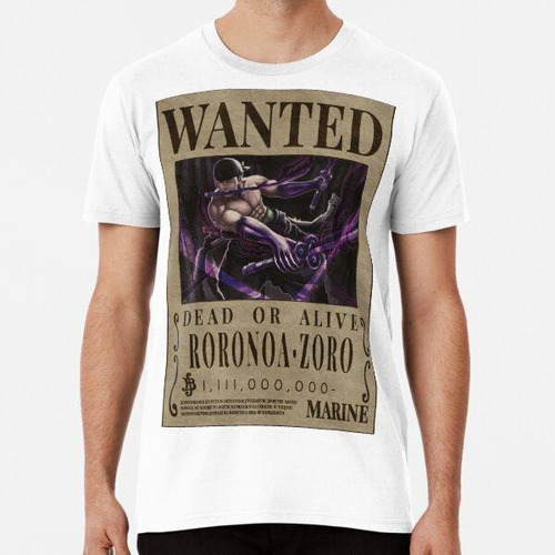 Remera Roronoa Zoro Wanted Poster One Piece King Of Hell Vic