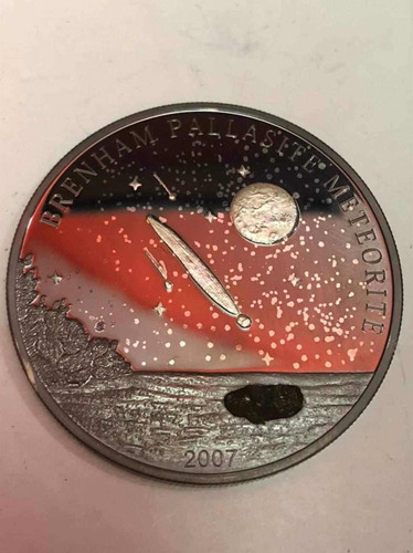 Moneda Cook Islands Meteorito Pallasite Elizabeth Ii 5 Dolar (Usado)