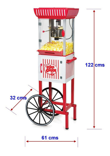 Máquina de palomitas Nostalgia CCP399 aire caliente roja 325W 127V