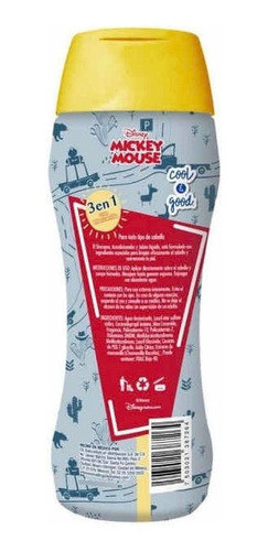 Shampoo 3 En 1 Mickey Mouse 400 Ml 12 Piezas Frutos Rojos