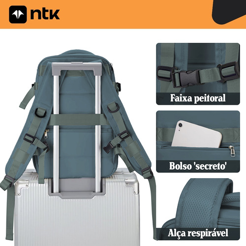 Mochila Para Viagens Trip Em Poliéster 290d Ntk Cor Cinza