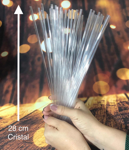 Imagem 1 de 5 de 1000 Palito Para Pirulito Topper De Bolo Cristal 28 Cm Bwb