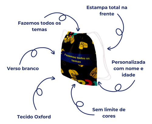 20 Mochila Saco Personalizada Chapeuzinho Vermelho E O Lobo