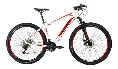 Bicicleta Aro 29 Rino Atacama 24v - Tx 800 K7 F. Hidraulico Cor Branco Tamanho do quadro 19