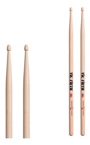 Palillos Bateria Vic Firth 5a Punta Madera Hickory Pro