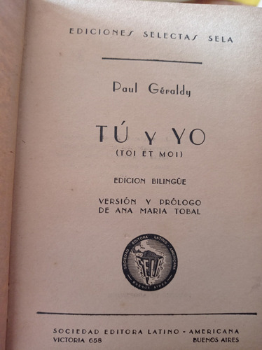 Paul Géraldy - Tú Y Yo - Edición Bilingüe Francés - Español