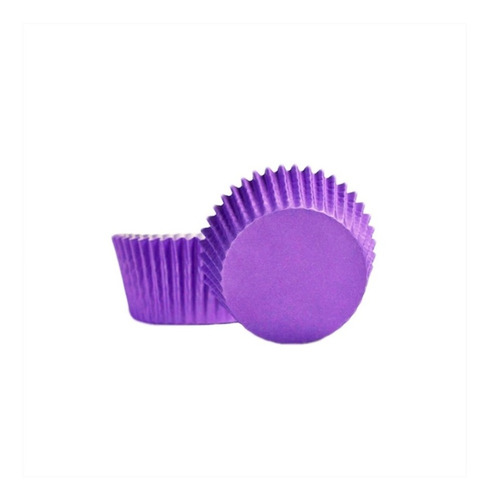 Pirotin Cupcake Nº8 Liso Violeta Caja X500 - Cotillón Waf