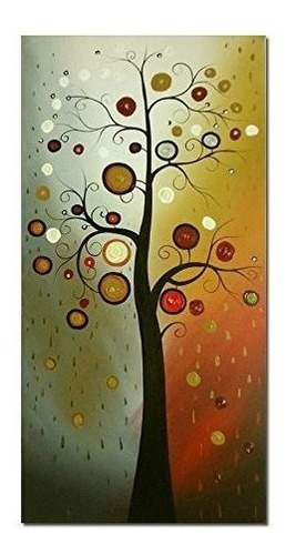 Wieco Art Life Tree Grandes Pinturas Al Oleo Florales Sobre